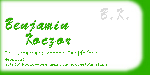 benjamin koczor business card